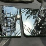 Under the plate and bevelled mirror bottles