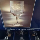 6 crystal white wine glasses from Arques Matignon