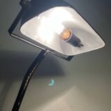 Workshop lamp in cast iron and enamelled cast iron bag