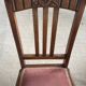 Pair of carved wooden chairs with pink velvet seat ART DECO