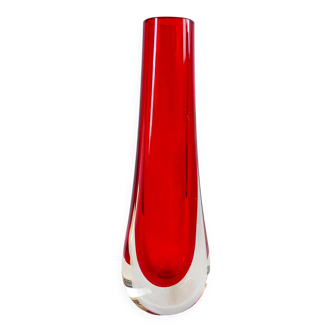 Vintage Whitefriars 20cm Geoffrey Baxter Ruby Red Glass Teardrop Vase
