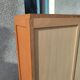 Double wooden cabinet with curtains – vintage industrial furniture