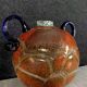 Blown glass ball vase with two handles in glass paste, Art Deco period