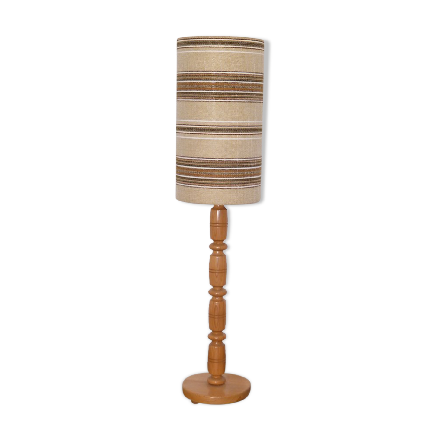 Scandinavian wooden floor lamp turned 1960