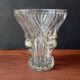 Vase transparent pressed molded glass vintage 1950