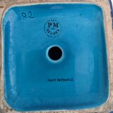 Blue ceramic lamp base by Paul Millet in Sèvres