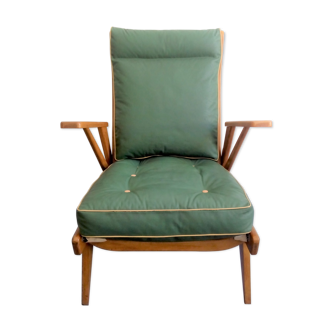 Skai green armchair year 1950