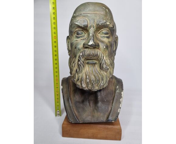 Bust of Hippocrates in plaster in imitation of bronze, 27 cm