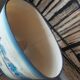 Ceramic lamp, Montclus art workshop, silk lampshade, hand painted