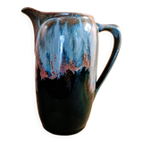 Flamed stoneware pitcher signed Denbac