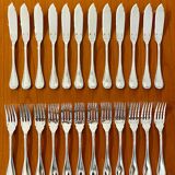 Christofle Malmaison, 12 fish cutlery sets, 24 pieces, new condition