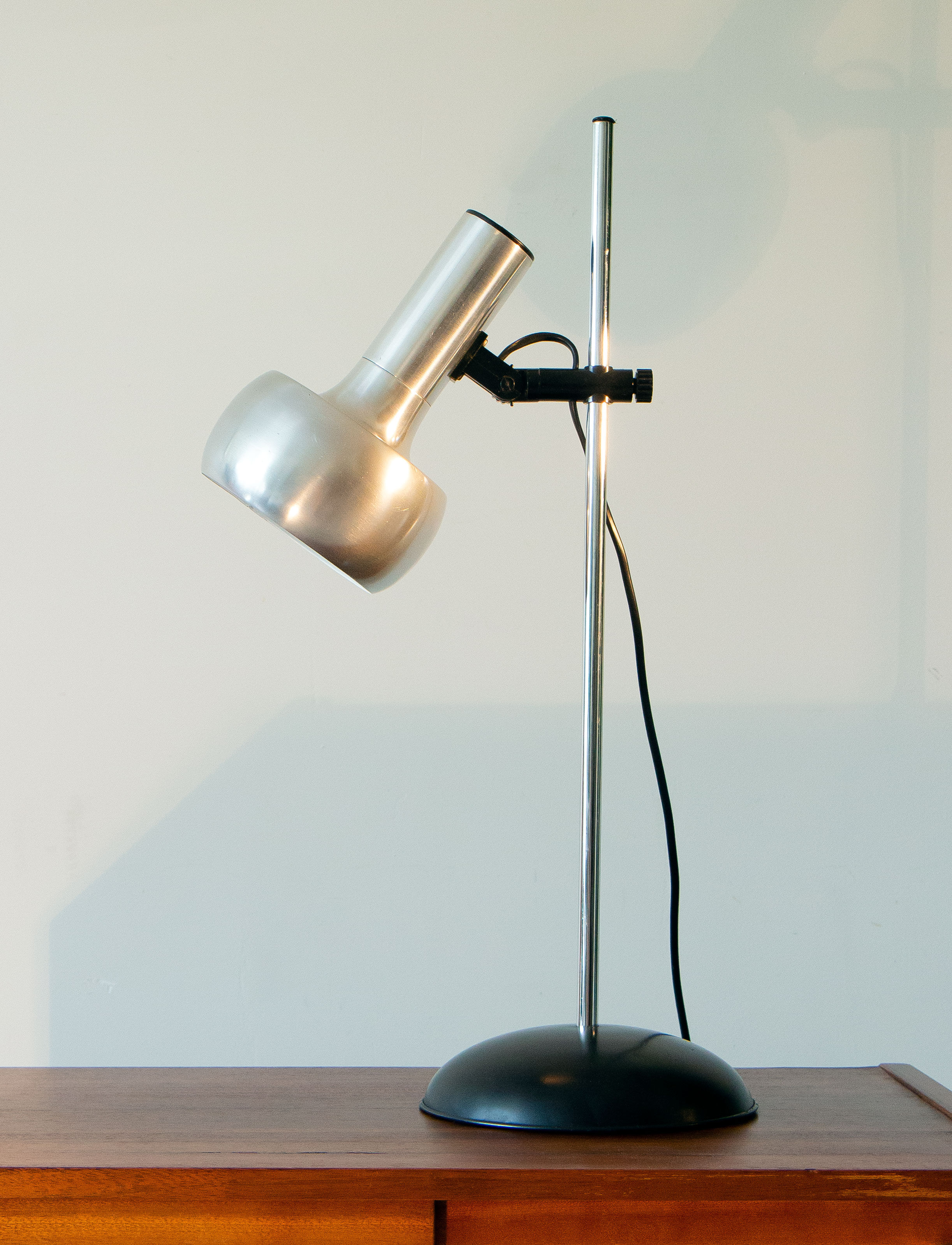Desk lamp, aluminum and steel space age 1970