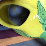Lemon yellow ceramic pitcher