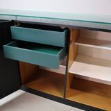 Black brutalist sideboard by Frans Defour, Belgium 1970's