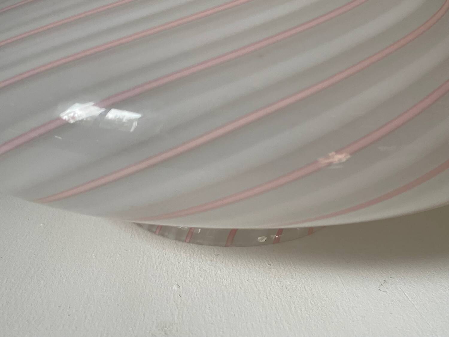 Murano Pink Swirl Glass Ceiling Light by Venini