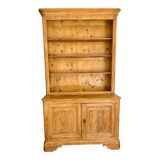 Buffet ancien à deux corps, vaisselier en chêne massif