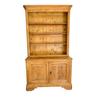 Buffet ancien à deux corps, vaisselier en chêne massif