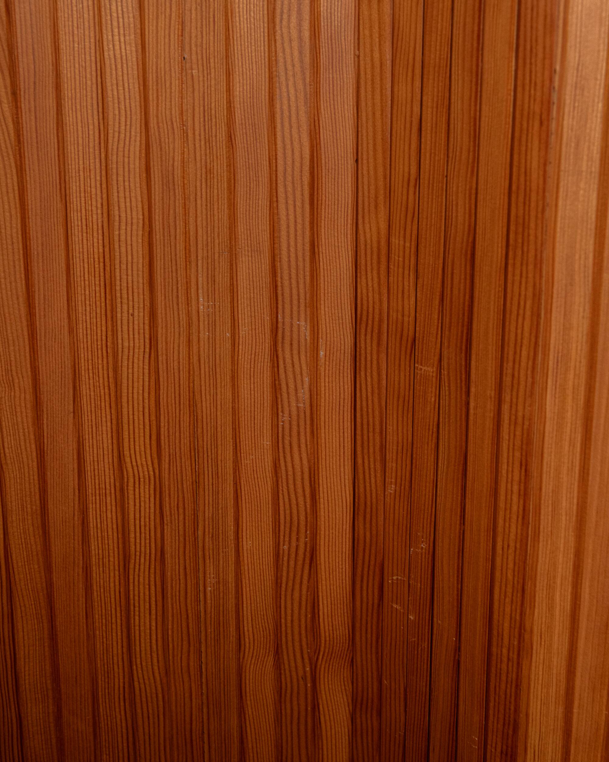Vintage Art Deco Pine Tambour Room Divider by Jomain Baumann, 1930s