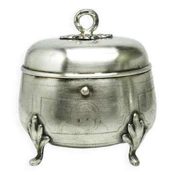 Biedermeier sugar bowl, silver-plated brass, Poland, 19th century