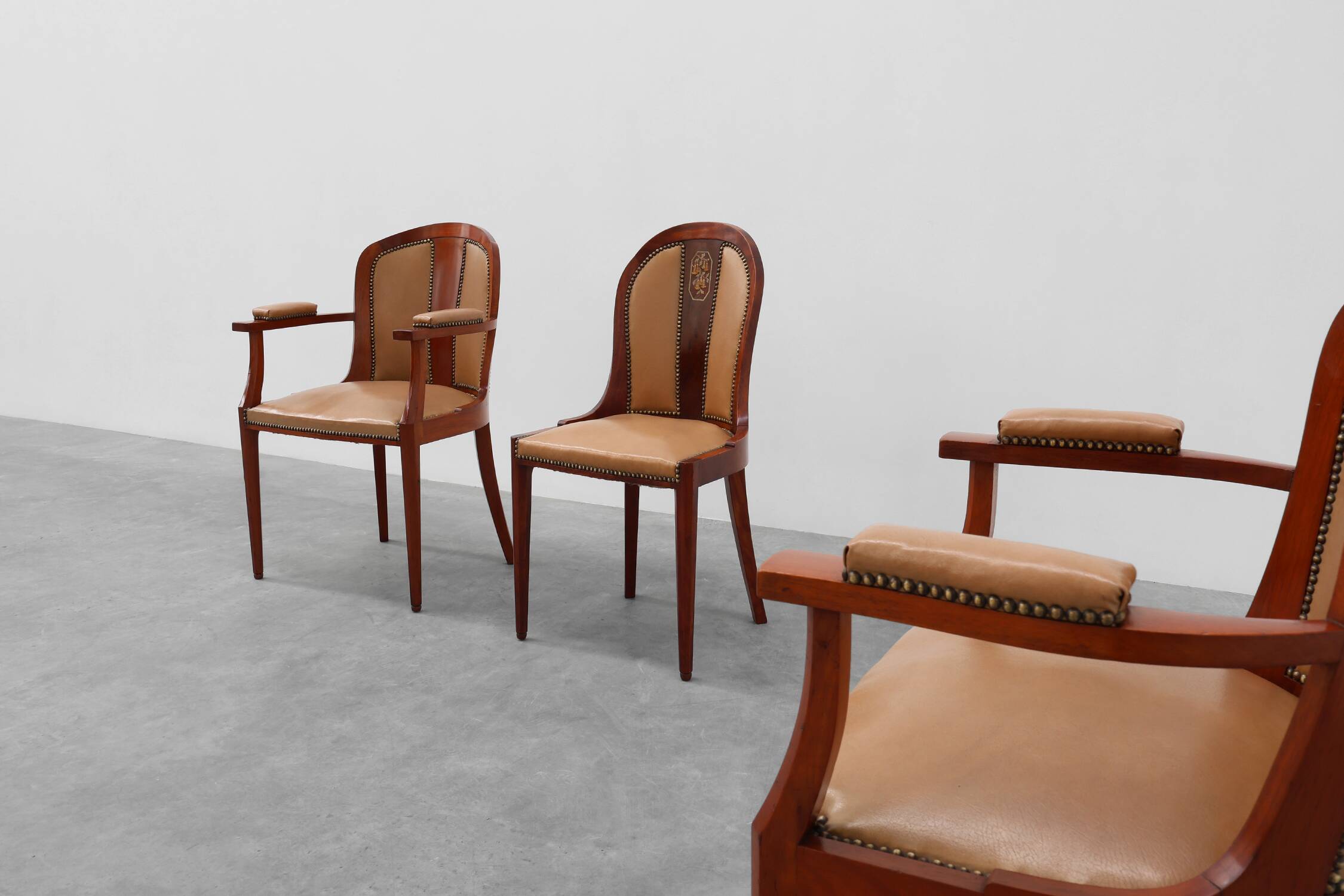 Set of 10 Art Deco chairs by De Coene, Belgium 1935