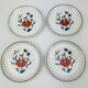 4 coupelles porcelaine de Paris décor pavot fleurs rouges et bleues