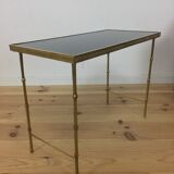 Brass side table, golden bamboo, 1950s