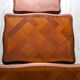 Lot de 3 tables gigognes - style Louis XV - merisier - décor marqueterie motif parquet (parqueterie)