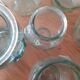 6 glass jars with vintage cork caps