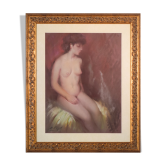 Framed and Signed Pastel of a Nude