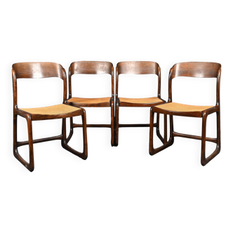 Suite of 4 BAUMANN sled model chairs