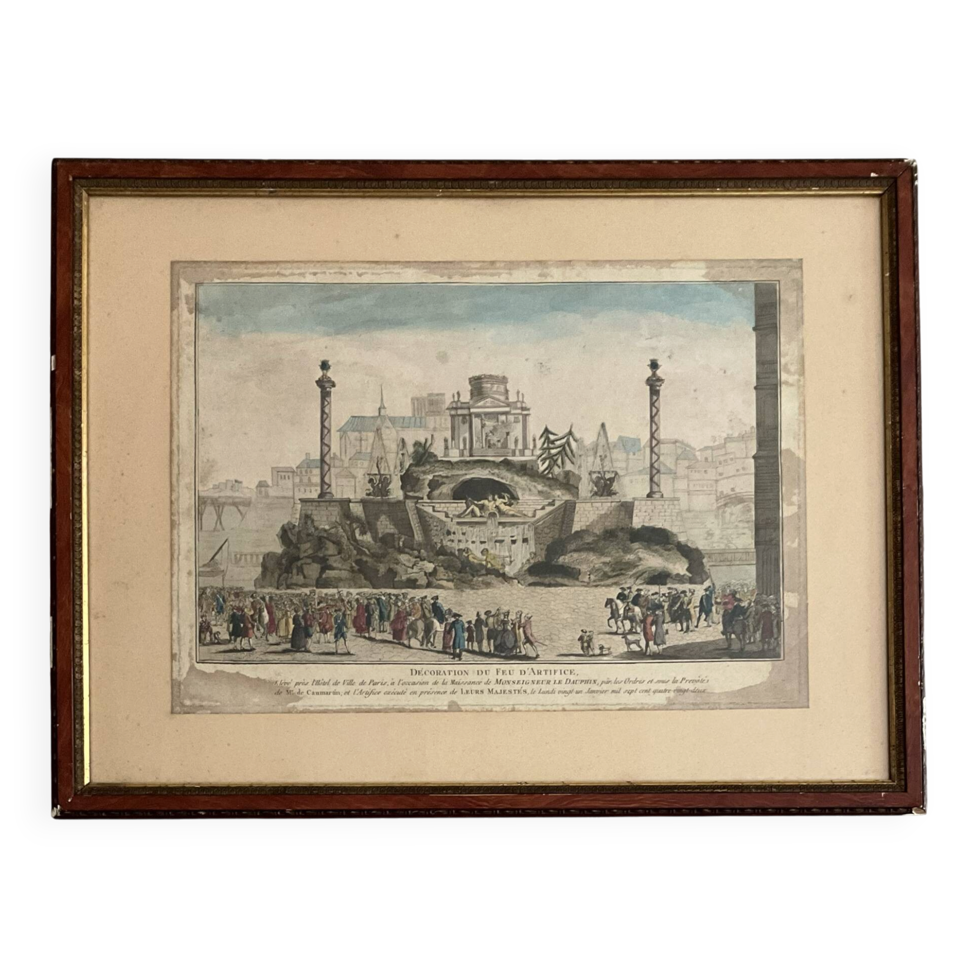 French engraving XVIII coloured – Paris 1782