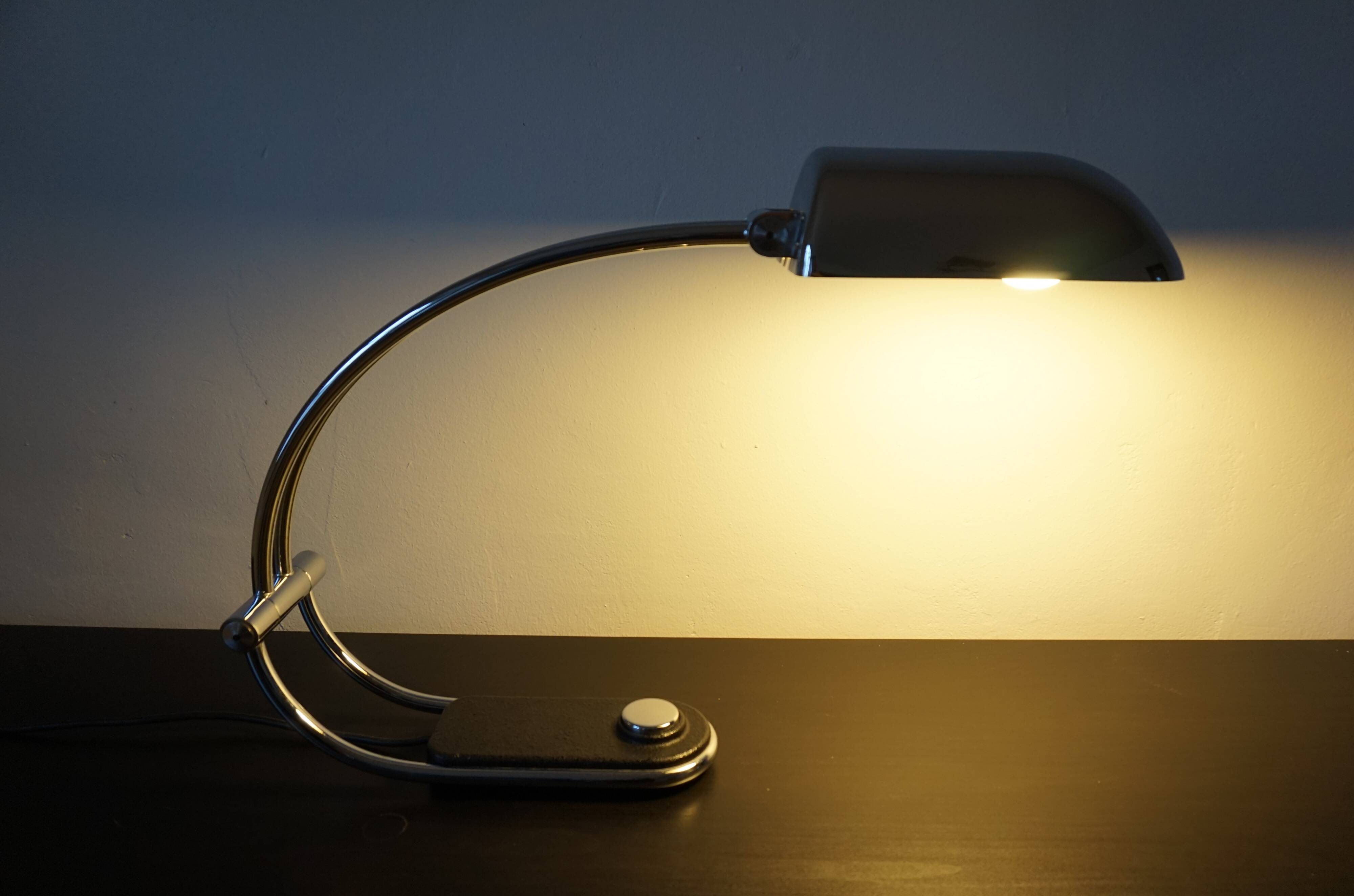 Hillebrand chrome table lamp by Egon Hillebrand