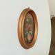 Vintage miniature painting oil painting under glass