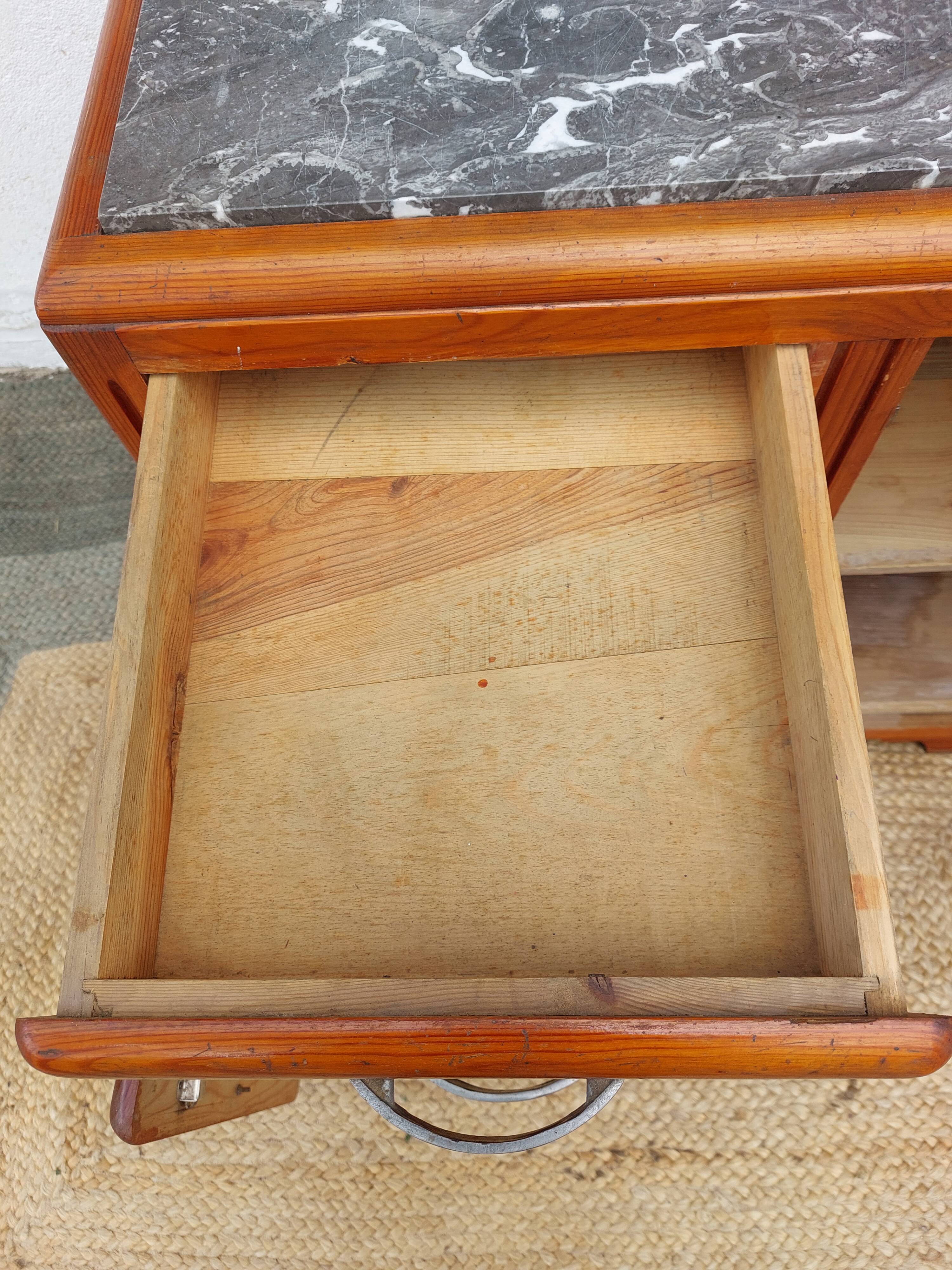 Mado buffet, marble top and asymmetrical doors.