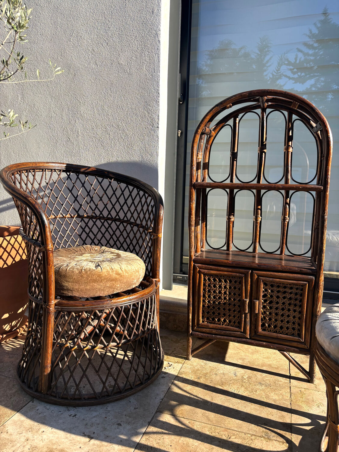 1960s rattan living room set