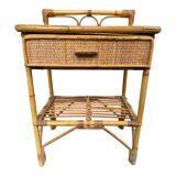 Paire de table de nuit en rotin Italie 70’s