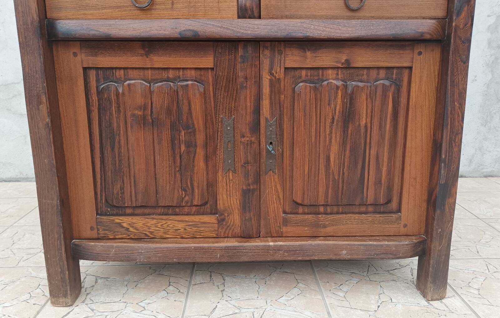 Aranjou sideboard in solid elm in the style of Olavi Hänninen 1960s
