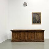 Large old trading counter in solid pine