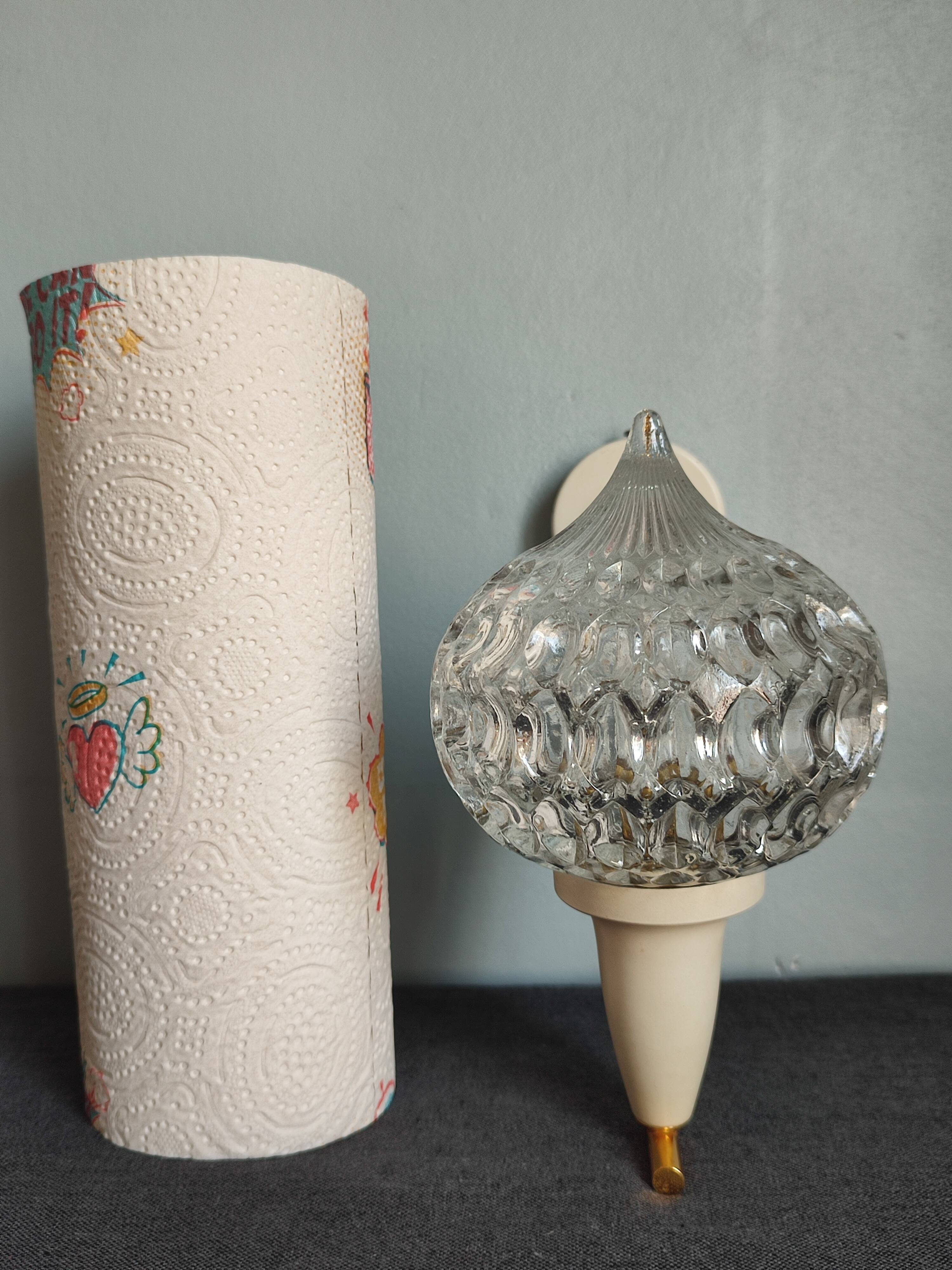 Small wall lamp in brass and vintage glass