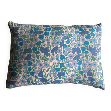 Coussin en vrai Liberty 1960 à fleurs