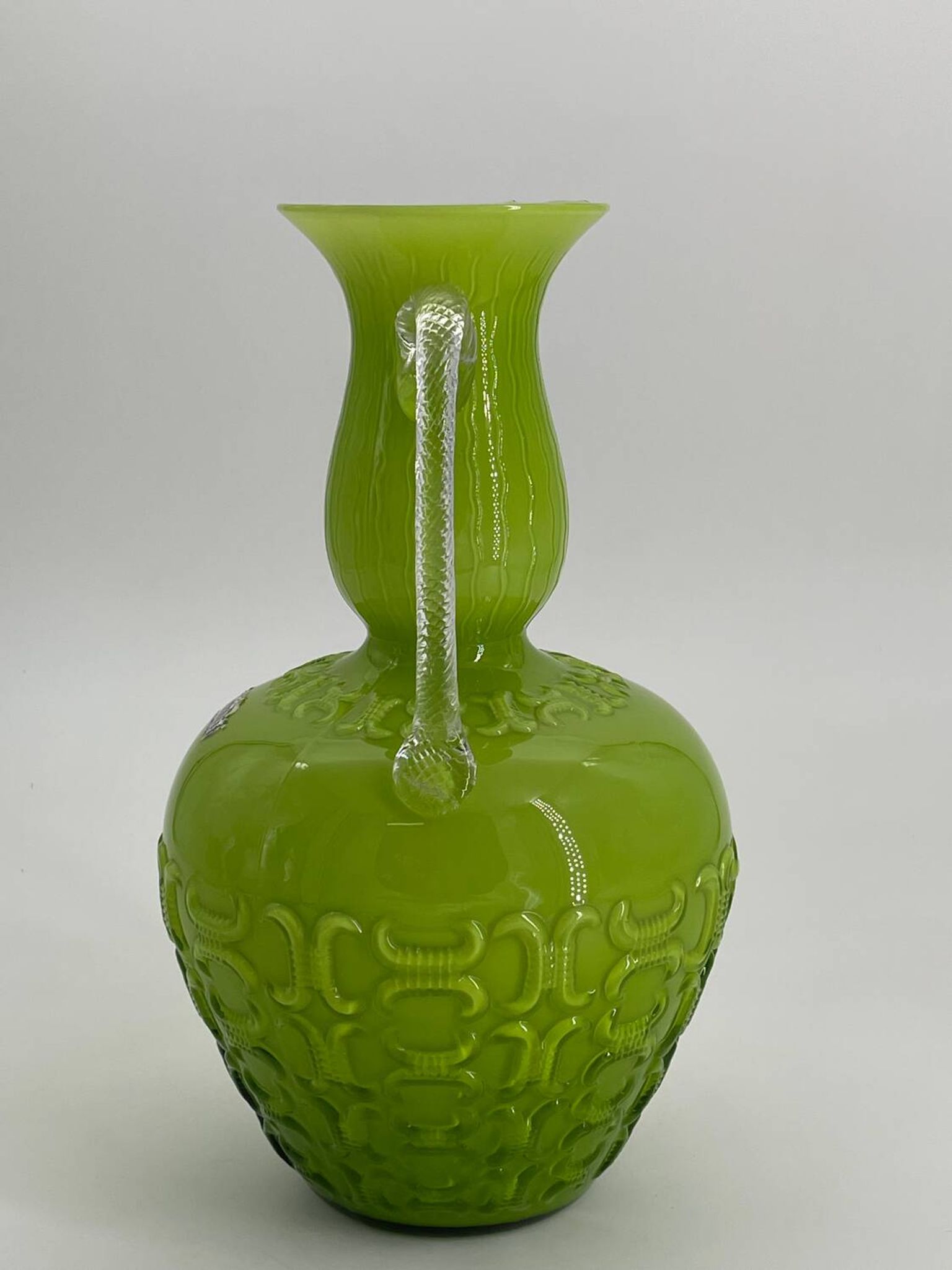 Vintage Opalina Fiorantina glass vase