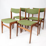 Set of four dining room chairs in teak by Erik Buch, 1960s