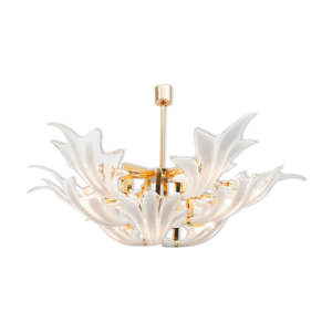 lustre à feuilles en - laiton