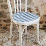 Baumann vintage bistro chair in white and blue gingham