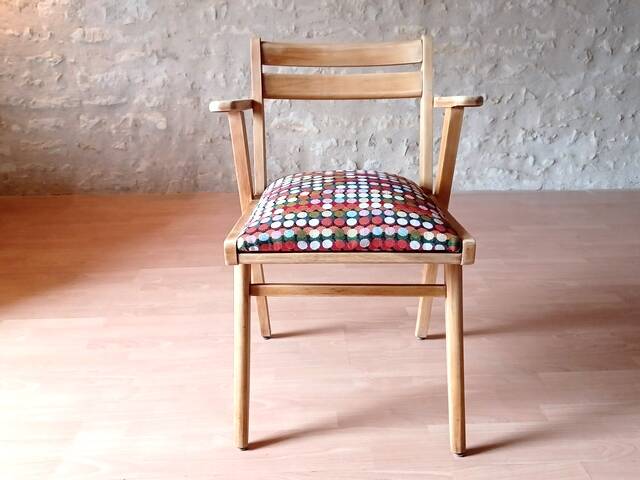 Restored bridge office chair with vintage compass feet from the 50s