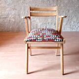 Restored bridge office chair with vintage compass feet from the 50s