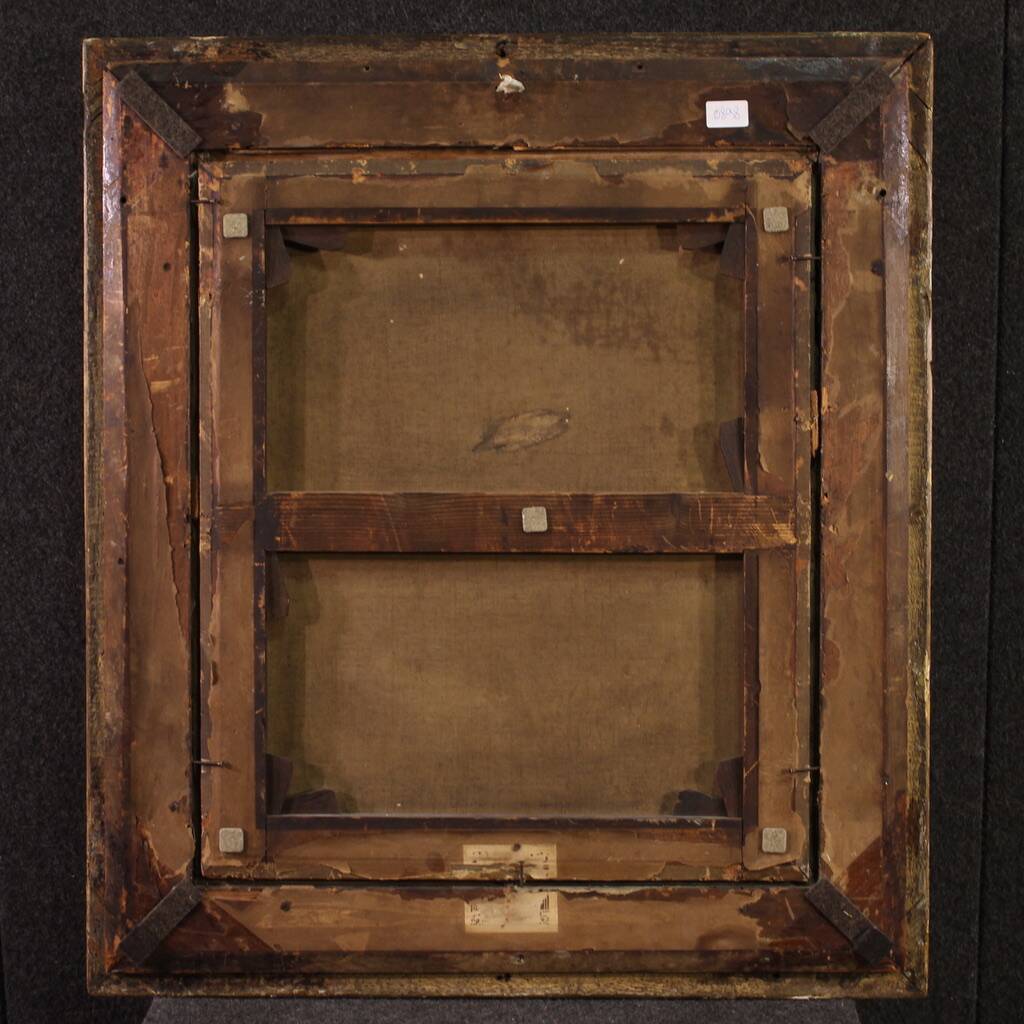 Antique painting from the 18th century, Esther fainting before Ahasuerus