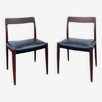 Pair of Rio rosewood chairs, Niels O. Moller