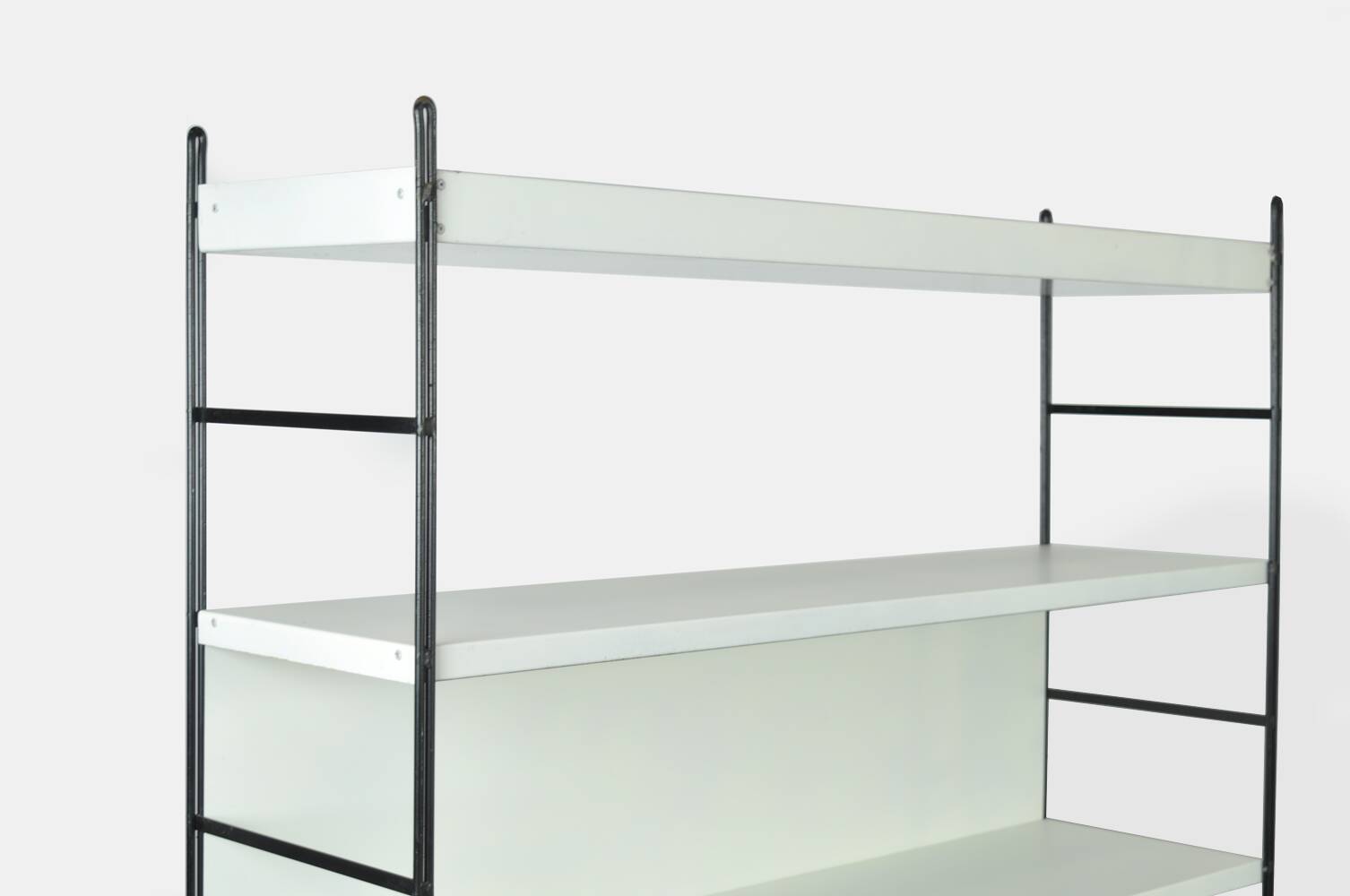 Industrial metal roomdivider / bookcases / bookshelves, 1960s Netherlands