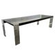 Chrome-plated steel coffee table with tempered smoked glass top